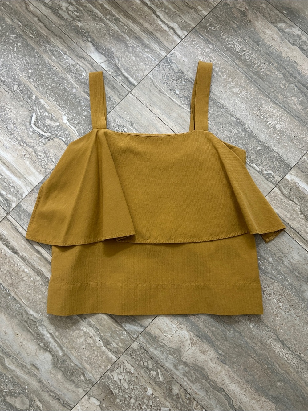 Aeron Layered Ruffle top in Mustard size 36 (fits like size 0/2)